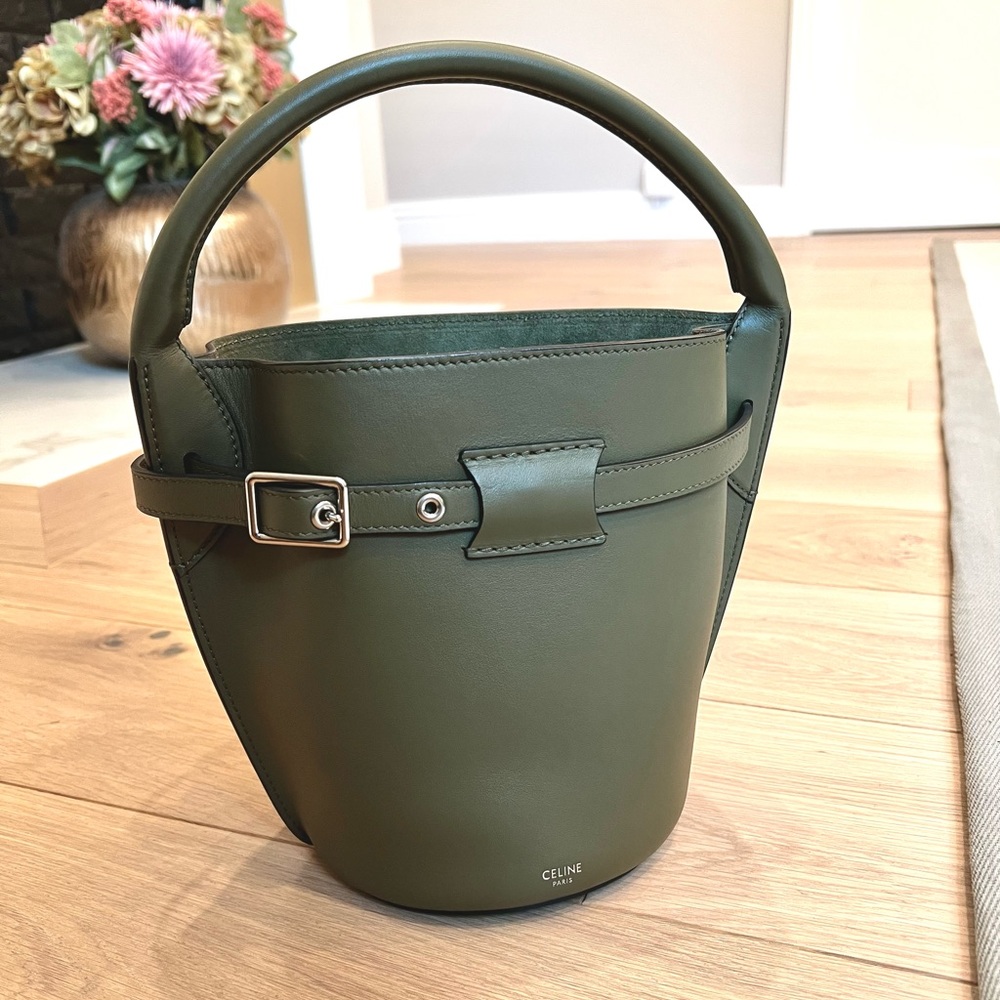 Celine Olive Green Bucket Bag